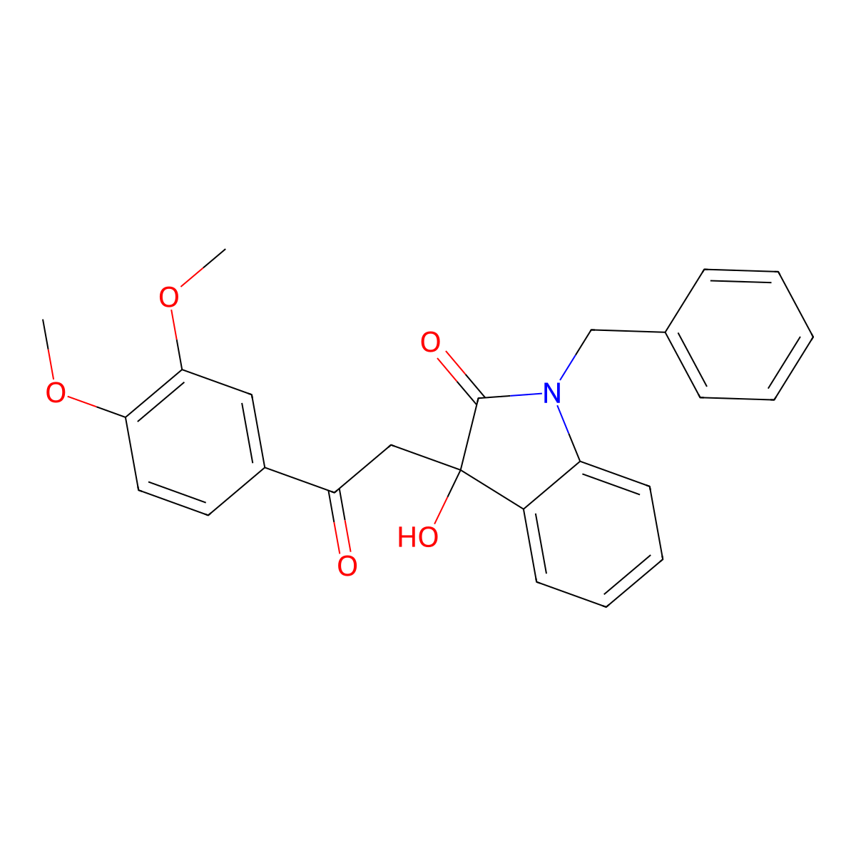1-benzyl-3-[2-(3,4-dimethoxyphenyl)-2-oxoethyl]-3-hydroxy-1,3-dihydro-2H-indol-2-one molecular structure, CAS 370849-92-6