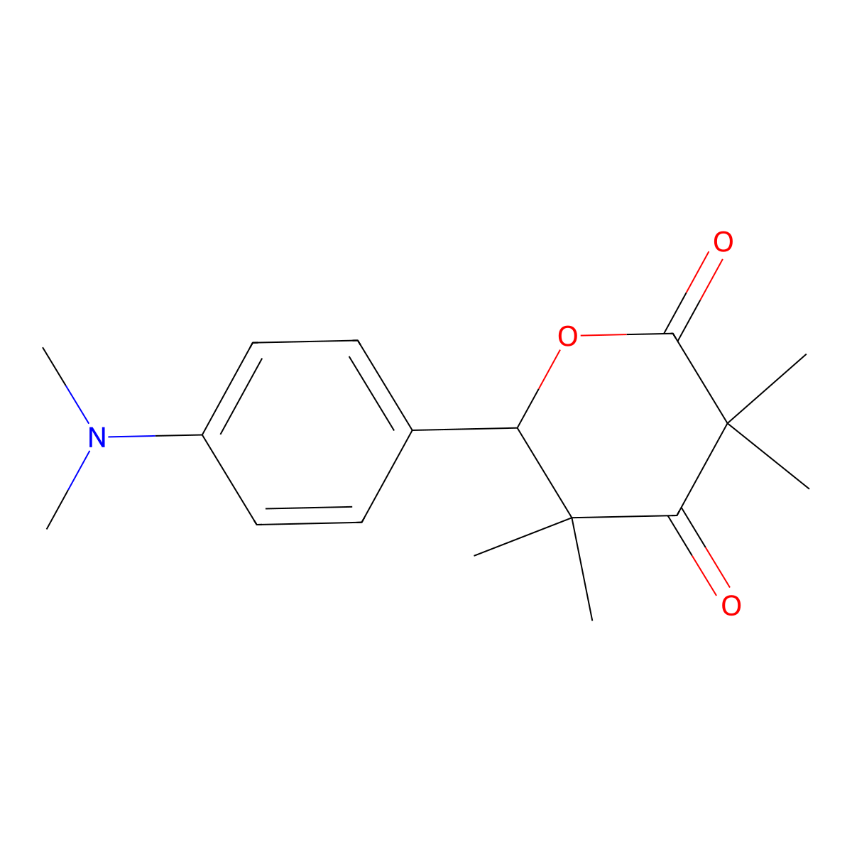 6-[4-(dimethylamino)phenyl]-3,3,5,5-tetramethyldihydro-2H-pyran-2,4(3H)-dione molecular structure, CAS 370849-94-8