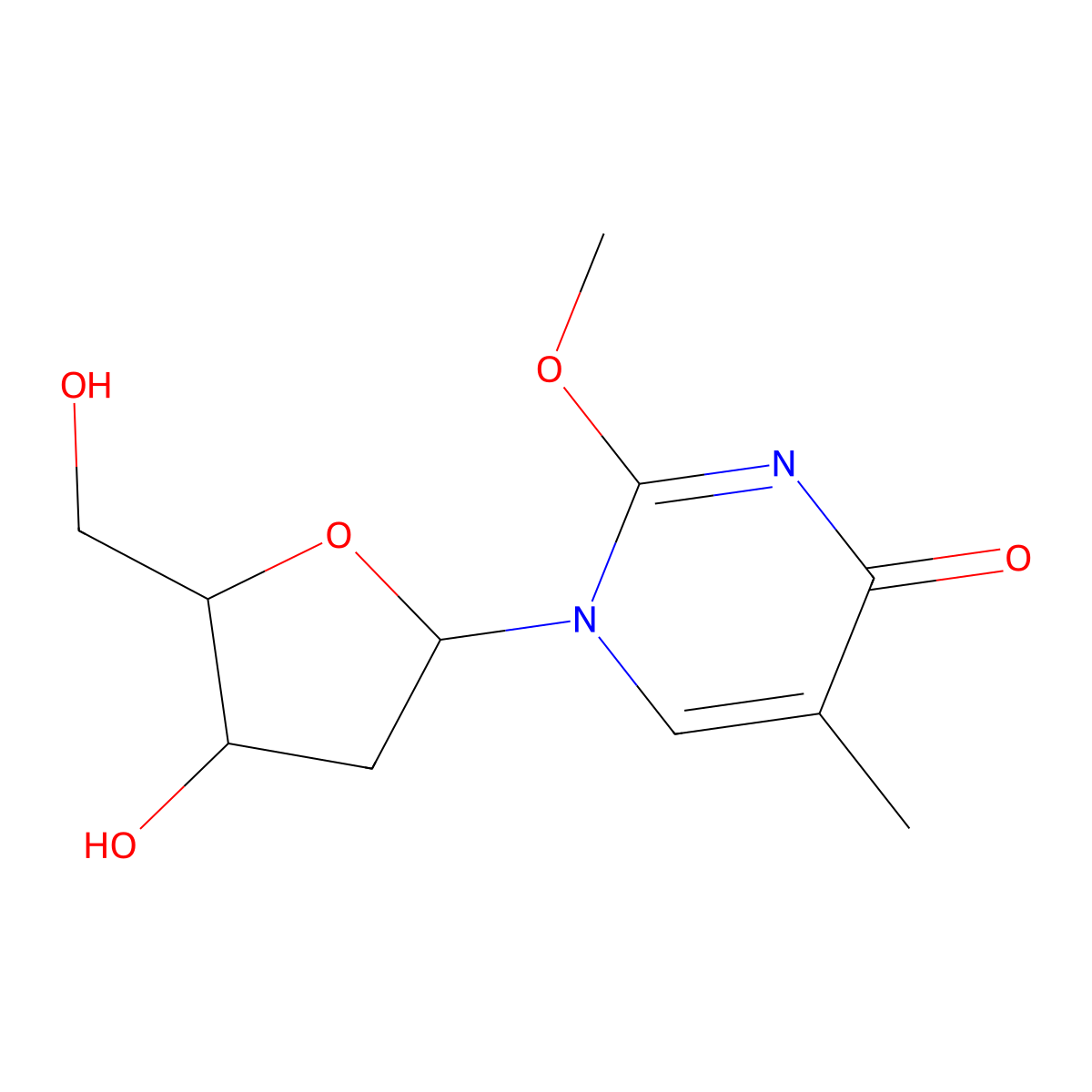 O(2)-Methyldeoxythymidine molecular structure, CAS 37085-48-6