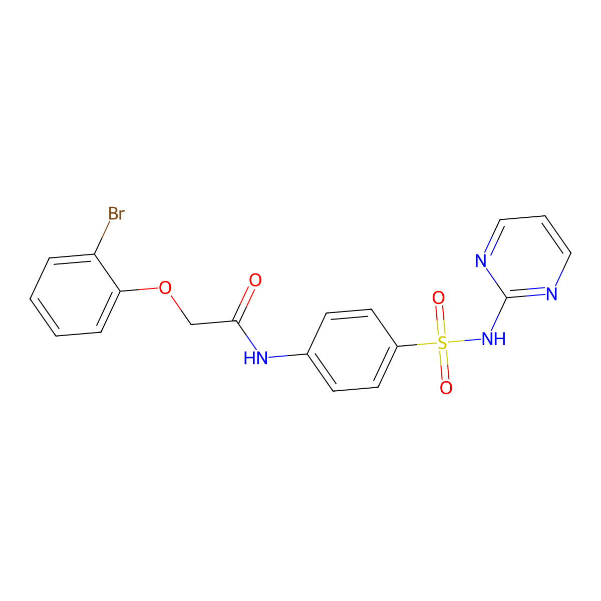2-(2-bromophenoxy)-N-[4-(pyrimidin-2-ylsulfamoyl)phenyl]acetamide molecular structure, CAS 370850-12-7
