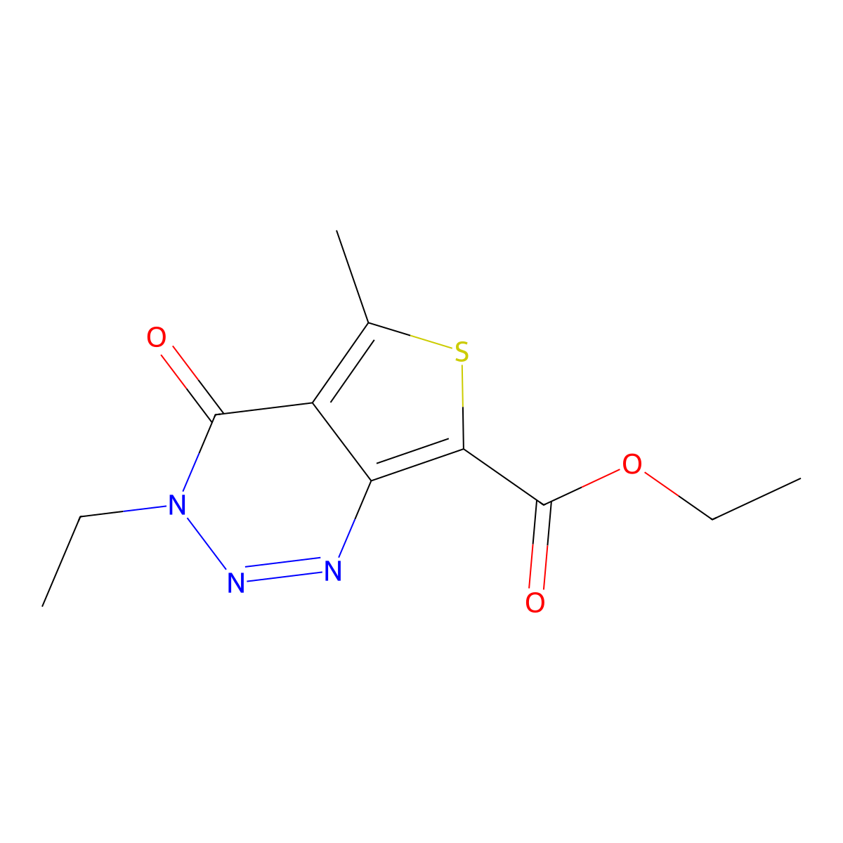 Ethyl 3-ethyl-5-methyl-4-oxo-3,4-dihydrothieno[3,4-d][1,2,3]triazine-7-carboxylate molecular structure, CAS 370850-22-9