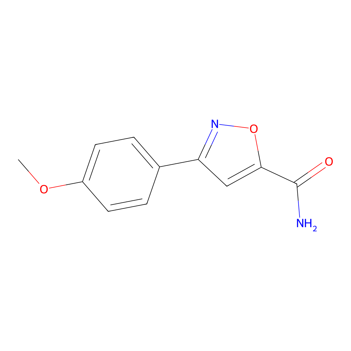 3-(4-Methoxyphenyl)isoxazole-5-carboxamide molecular structure, CAS 370850-34-3