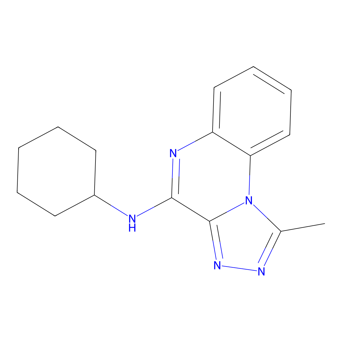 N-cyclohexyl-1-methyl-[1,2,4]triazolo[4,3-a]quinoxalin-4-amine molecular structure, CAS 370850-67-2