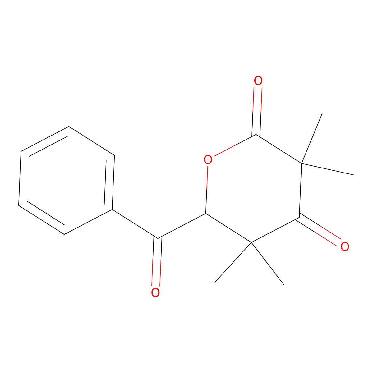 6-Benzoyl-3,3,5,5-tetramethyloxane-2,4-dione molecular structure, CAS 370850-89-8