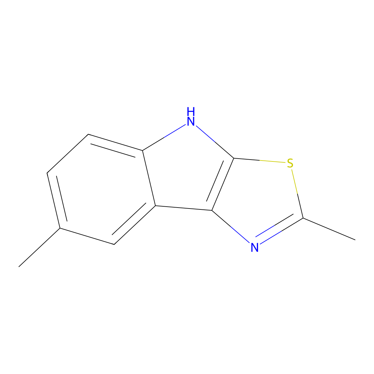2,7-dimethyl-4H-[1,3]thiazolo[5,4-b]indole molecular structure, CAS 370851-11-9