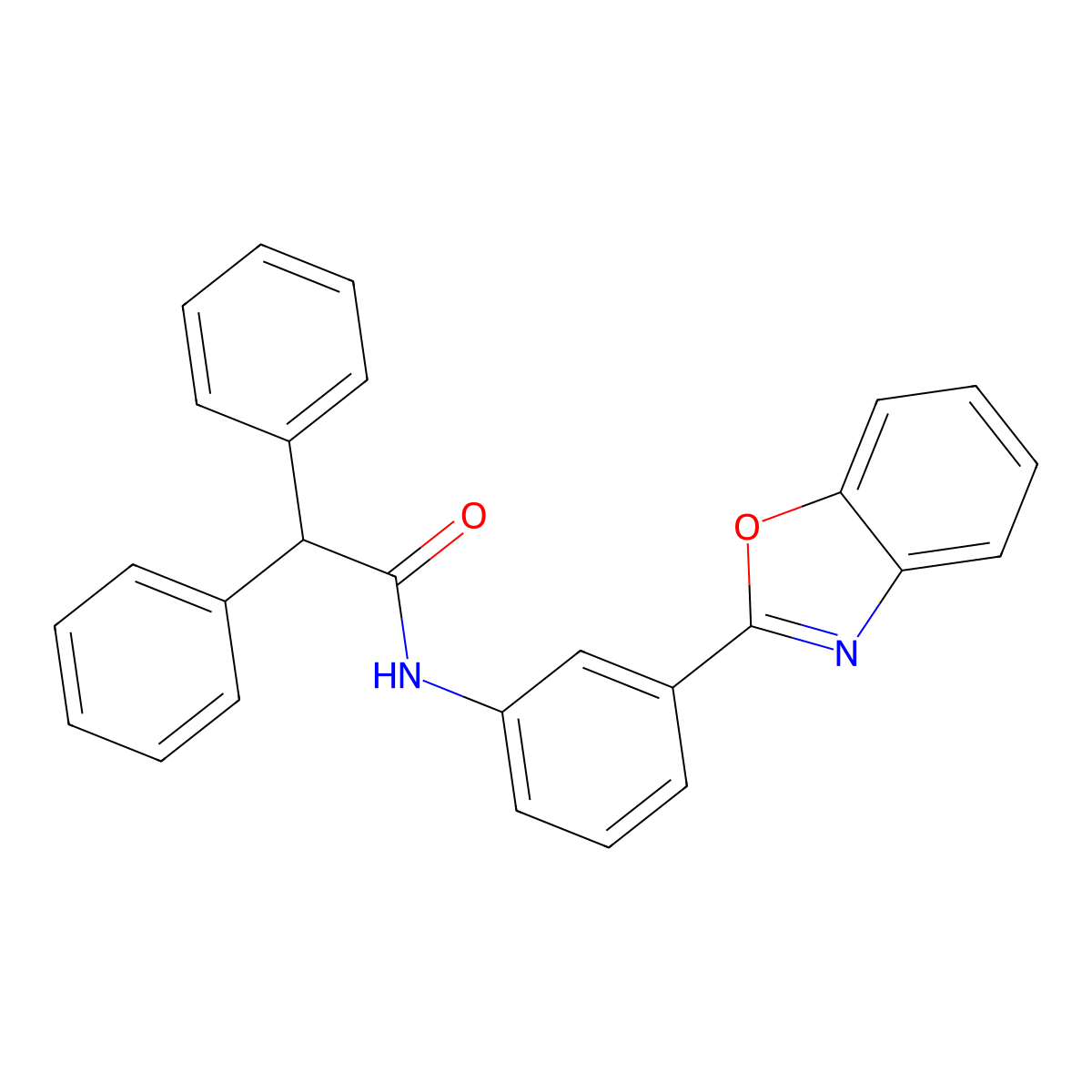 N-[3-(1,3-benzoxazol-2-yl)phenyl]-2,2-diphenylacetamide molecular structure, CAS 370851-62-0