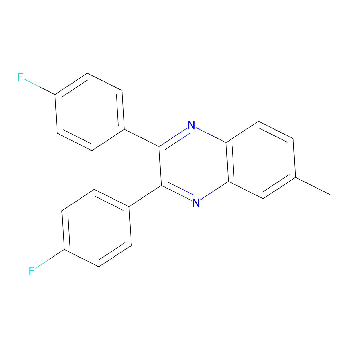 2,3-Bis(4-fluorophenyl)-6-methylquinoxaline molecular structure, CAS 370851-72-2