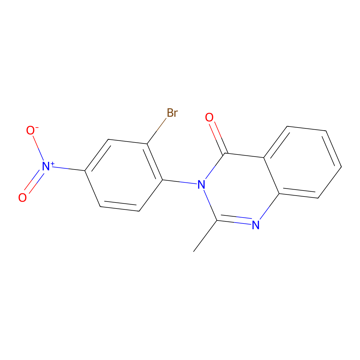 3-(2-Bromo-4-nitrophenyl)-2-methylquinazolin-4-one molecular structure, CAS 370852-25-8