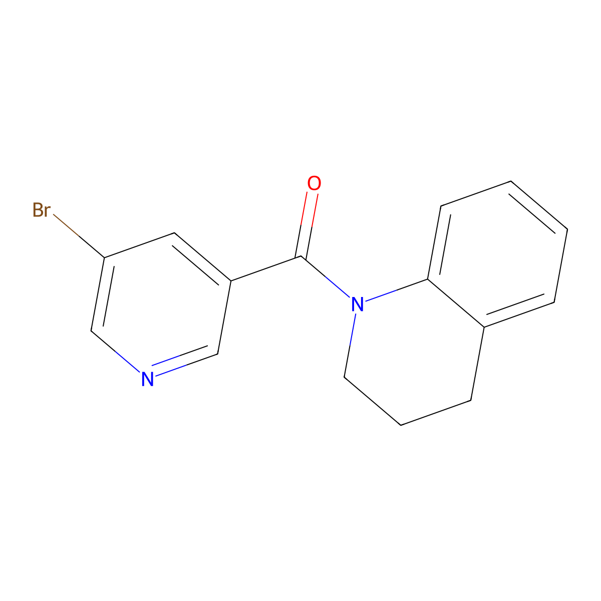 (5-bromopyridin-3-yl)(3,4-dihydroquinolin-1(2H)-yl)methanone molecular structure, CAS 370852-38-3