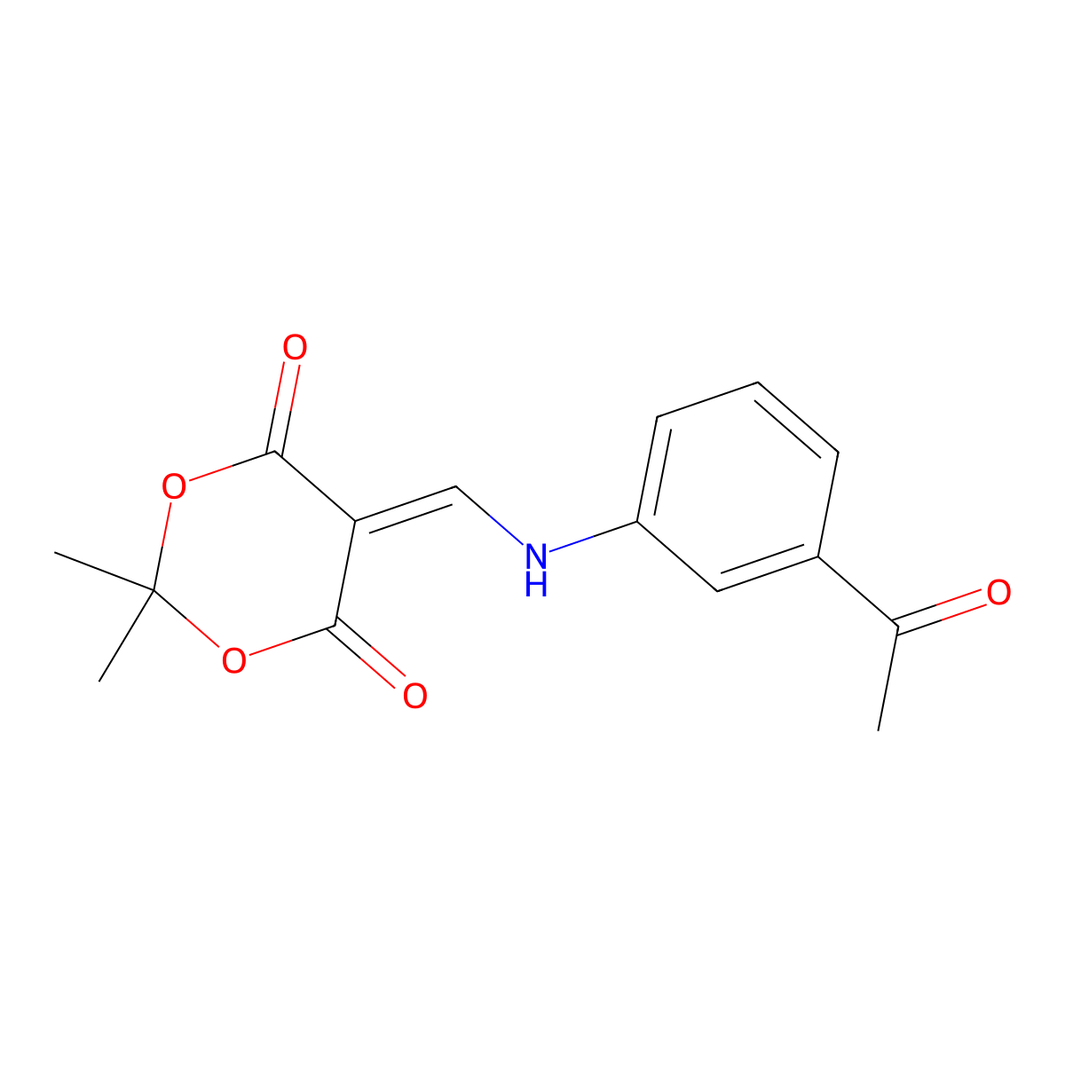 5-{[(3-Acetylphenyl)amino]methylidene}-2,2-dimethyl-1,3-dioxane-4,6-dione molecular structure, CAS 370852-60-1