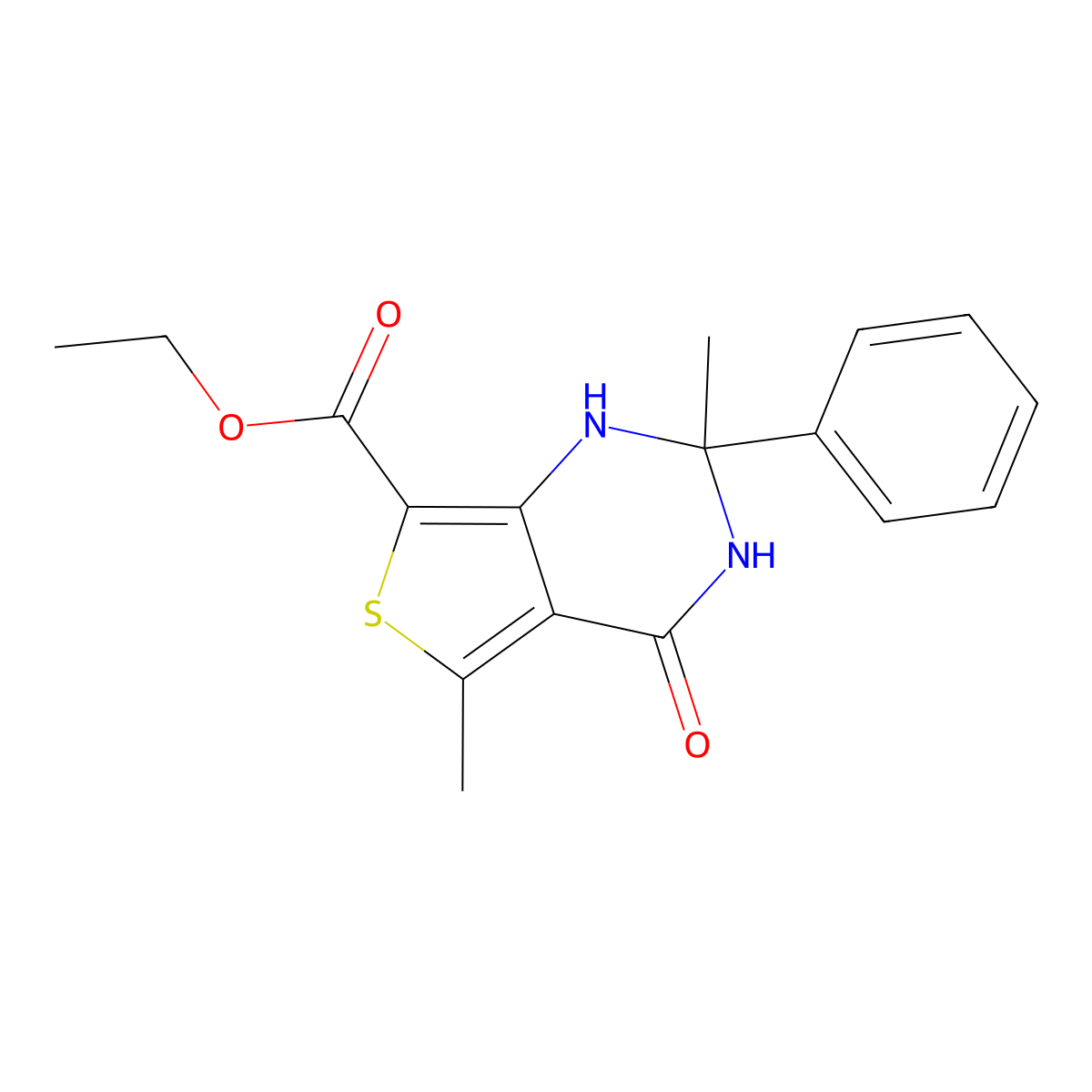 Ethyl 2,5-dimethyl-4-oxo-2-phenyl-1,3-dihydrothieno[3,4-d]pyrimidine-7-carboxylate molecular structure, CAS 370852-89-4