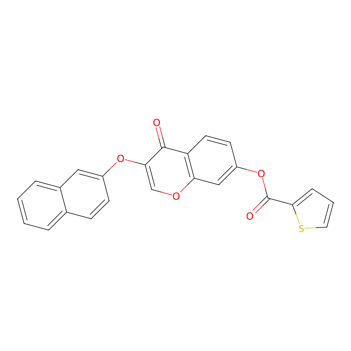 3-(2-naphthyloxy)-4-oxo-4H-chromen-7-yl 2-thiophenecarboxylate molecular structure, CAS 370852-91-8