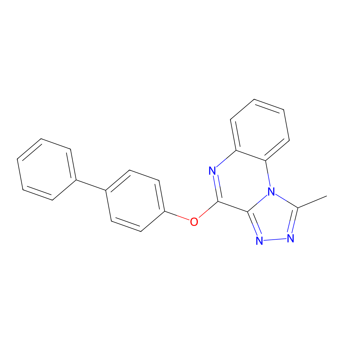 1-Methyl-4-(4-phenylphenoxy)-[1,2,4]triazolo[4,3-a]quinoxaline molecular structure, CAS 370853-46-6