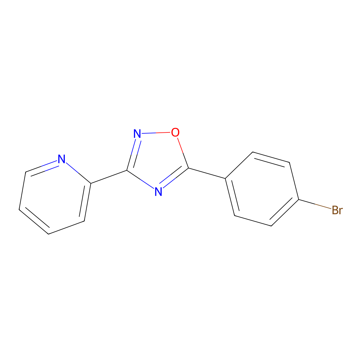 2-[5-(4-Bromophenyl)-1,2,4-oxadiazol-3-yl]pyridine molecular structure, CAS 370853-73-9