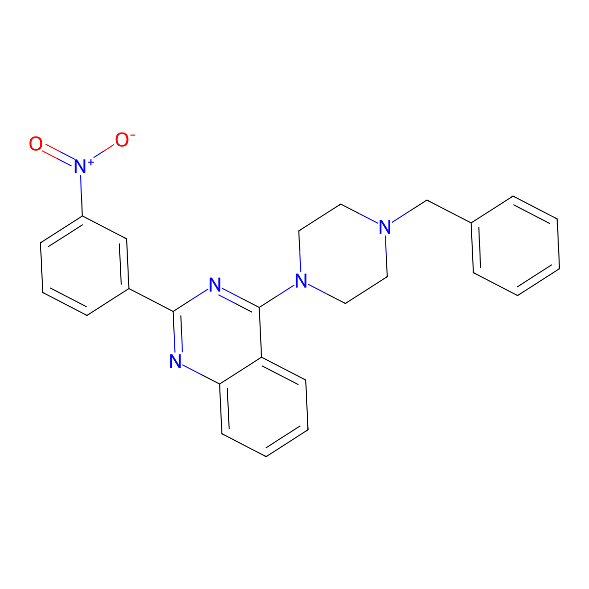 4-(4-Benzylpiperazin-1-yl)-2-(3-nitrophenyl)quinazoline molecular structure, CAS 370854-19-6