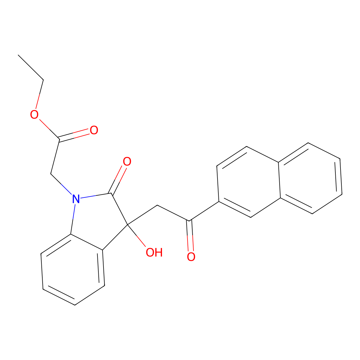 ethyl {3-hydroxy-3-[2-(naphthalen-2-yl)-2-oxoethyl]-2-oxo-2,3-dihydro-1H-indol-1-yl}acetate molecular structure, CAS 370854-28-7