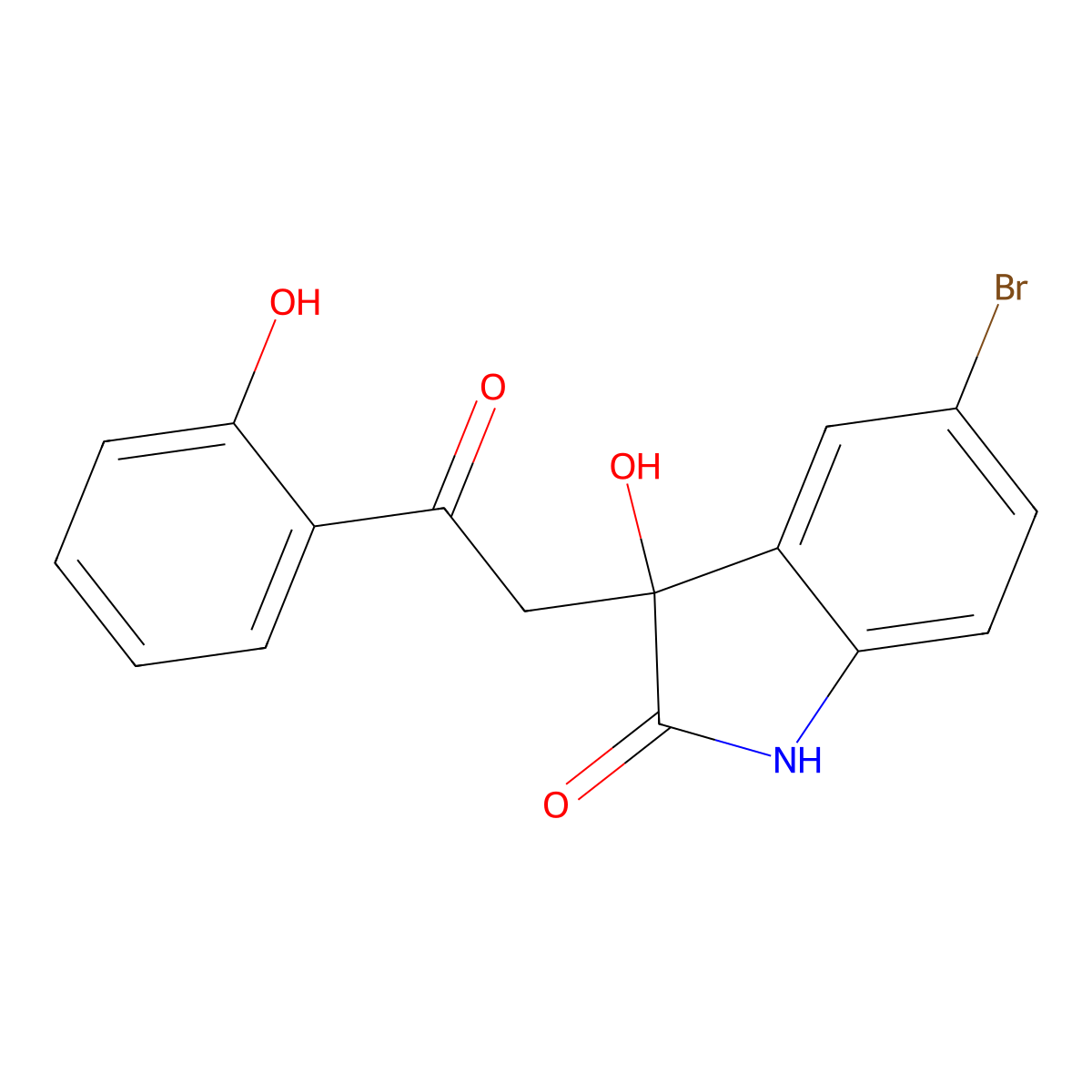 5-bromo-3-hydroxy-3-[2-(2-hydroxyphenyl)-2-oxoethyl]-1,3-dihydro-2H-indol-2-one molecular structure, CAS 370855-07-5