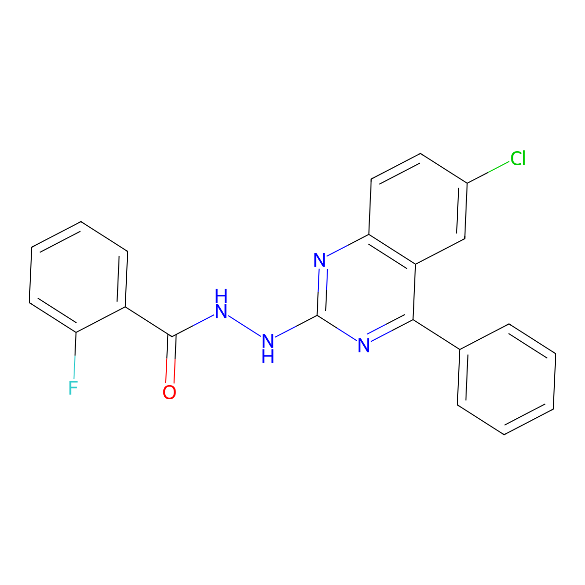 N'-(6-chloro-4-phenylquinazolin-2-yl)-2-fluorobenzohydrazide molecular structure, CAS 370855-36-0