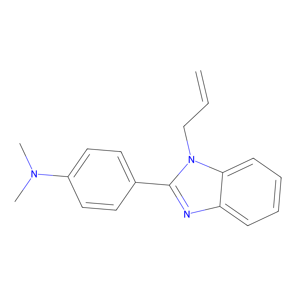 N,N-dimethyl-4-(1-prop-2-enylbenzimidazol-2-yl)aniline molecular structure, CAS 370856-25-0