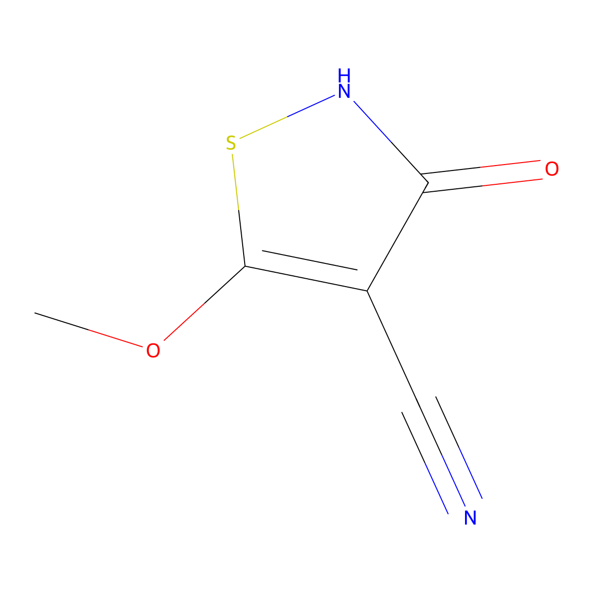 3-Hydroxy-5-methoxy-1,2-thiazole-4-carbonitrile molecular structure, CAS 37086-66-1
