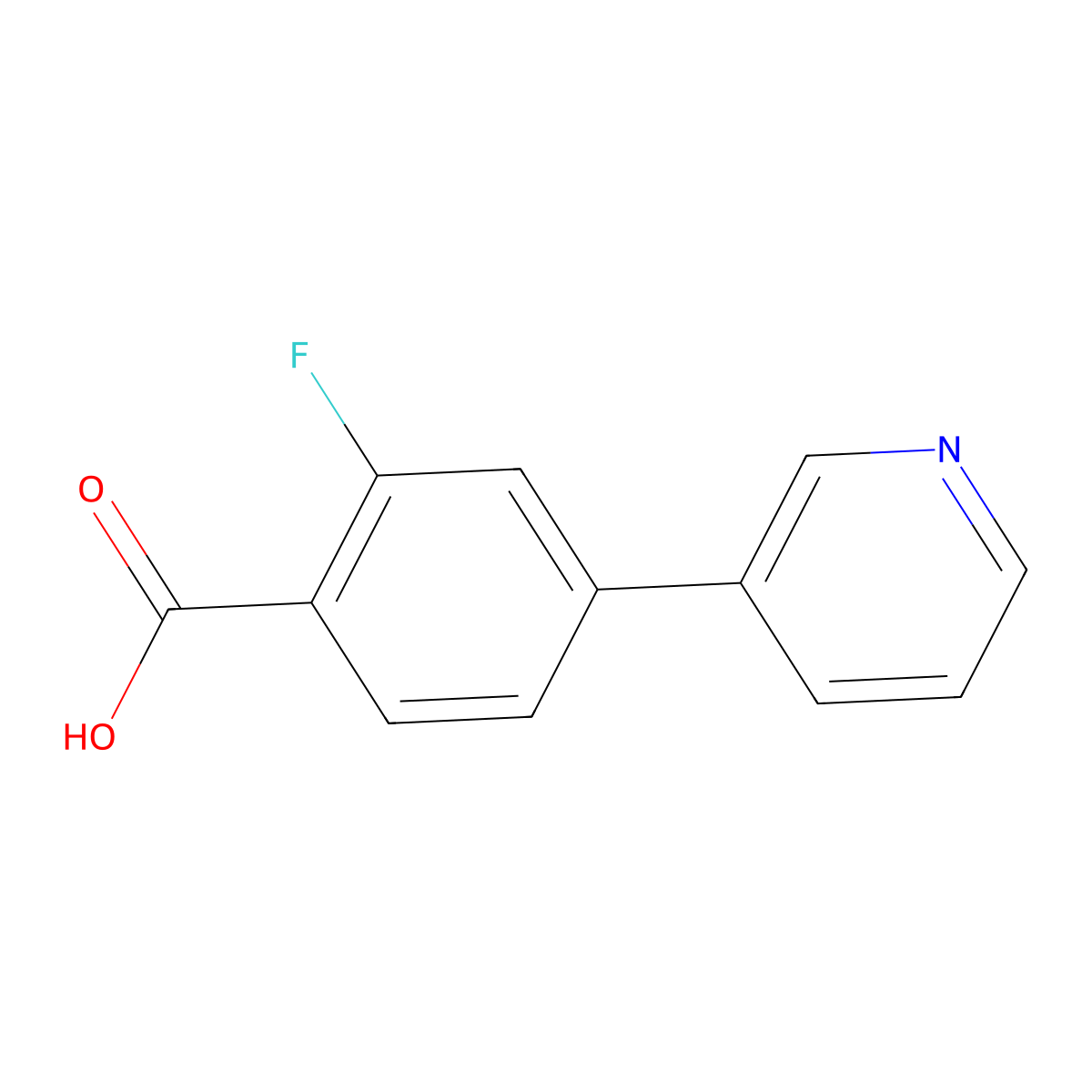 2-Fluoro-4-(pyridin-3-yl)benzoic acid molecular structure, CAS 370864-62-3