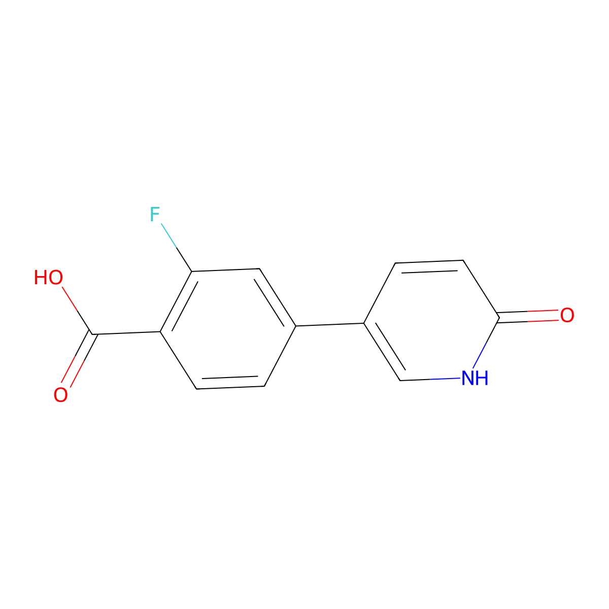 2-Fluoro-4-(6-oxo-1,6-dihydropyridin-3-yl)benzoic acid molecular structure, CAS 370864-64-5