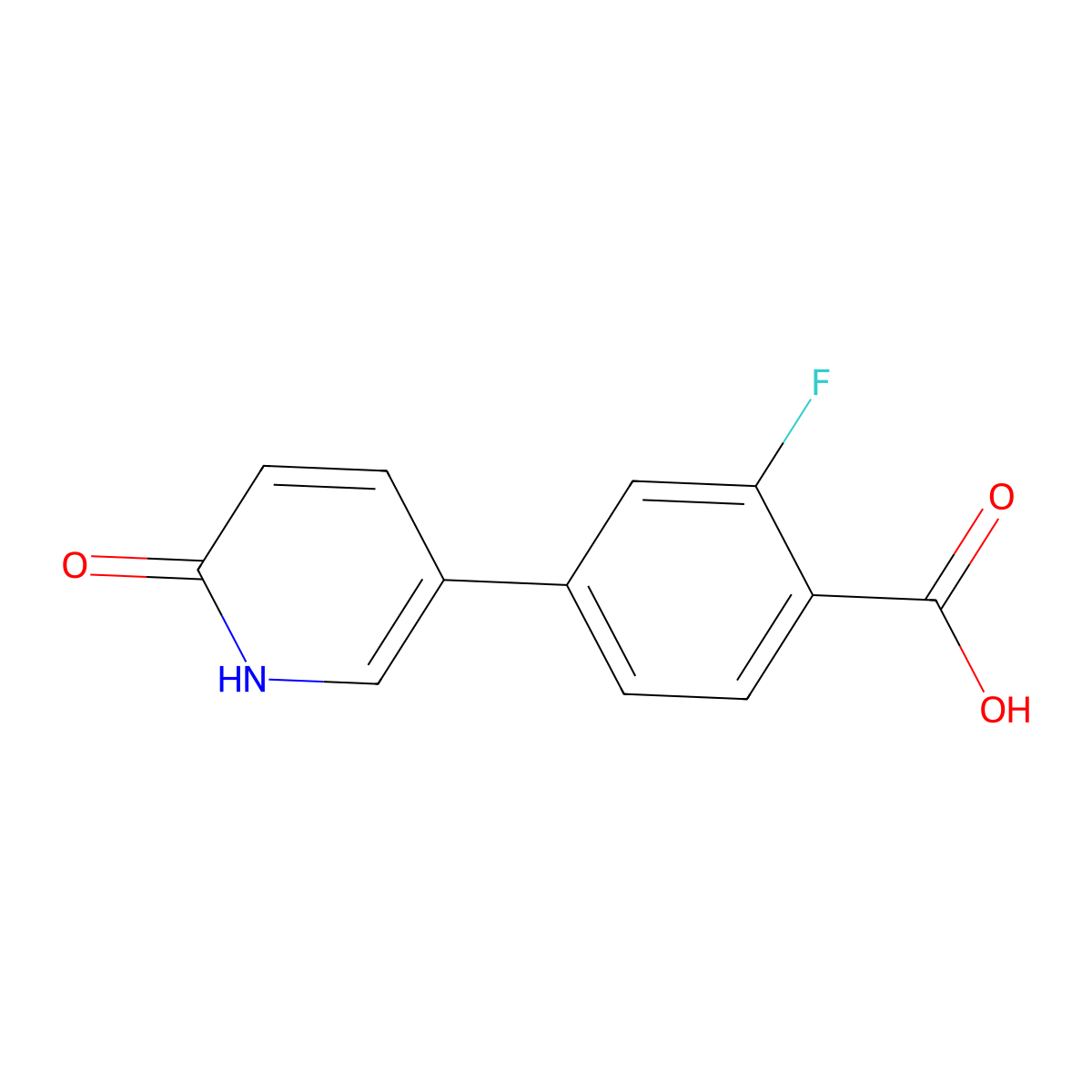 2-Fluoro-4-(6-oxo-1,6-dihydropyridin-3-yl)benzoic acid molecular structure, CAS 370864-64-5