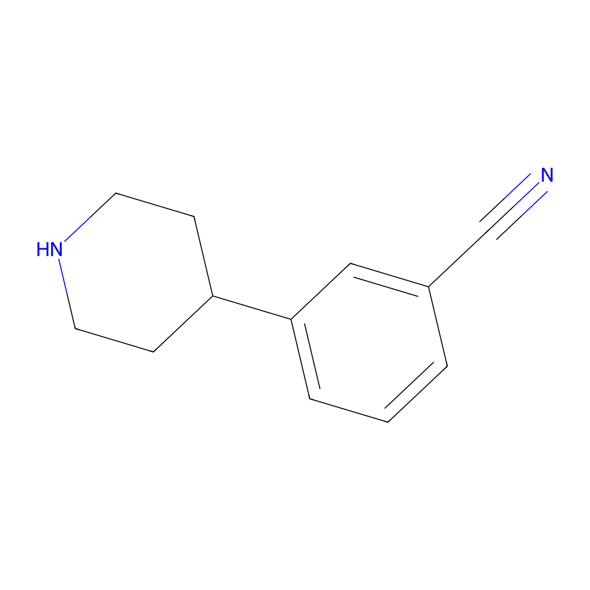 3-(Piperidin-4-yl)benzonitrile molecular structure, CAS 370864-72-5