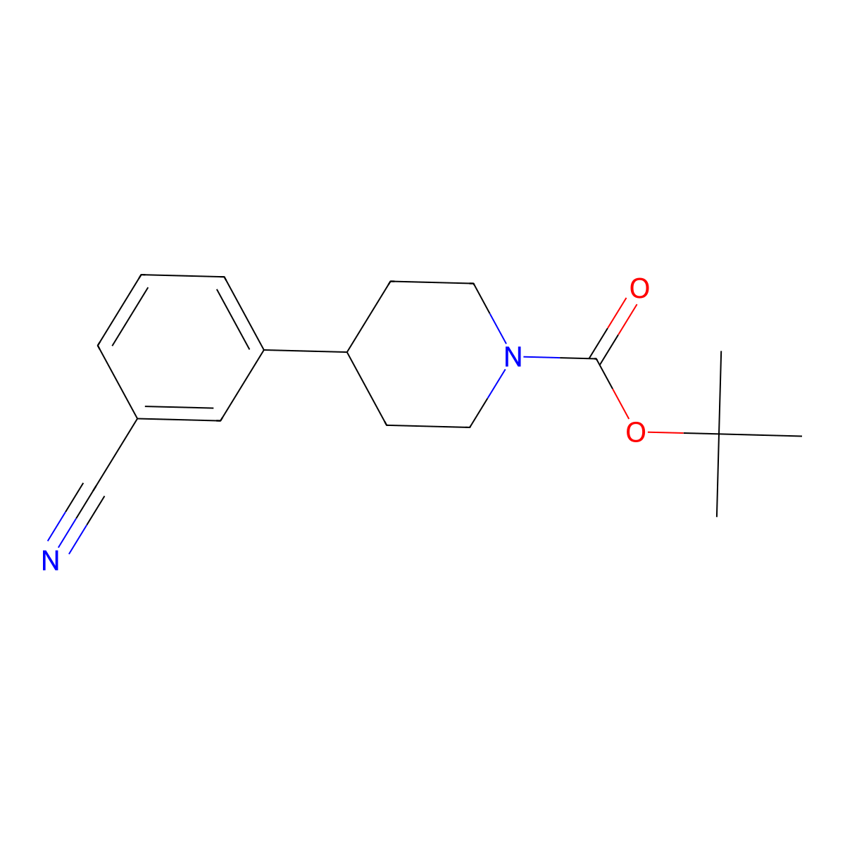 Tert-butyl 4-(3-cyanophenyl)piperidine-1-carboxylate molecular structure, CAS 370864-73-6