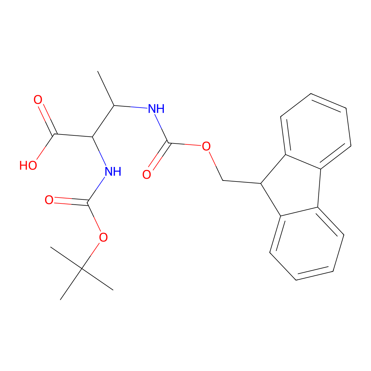 (2S,3S)-2-{[(tert-butoxy)carbonyl]amino}-3-({[(9H-fluoren-9-yl)methoxy]carbonyl}amino)butanoic acid molecular structure, CAS 370865-67-1