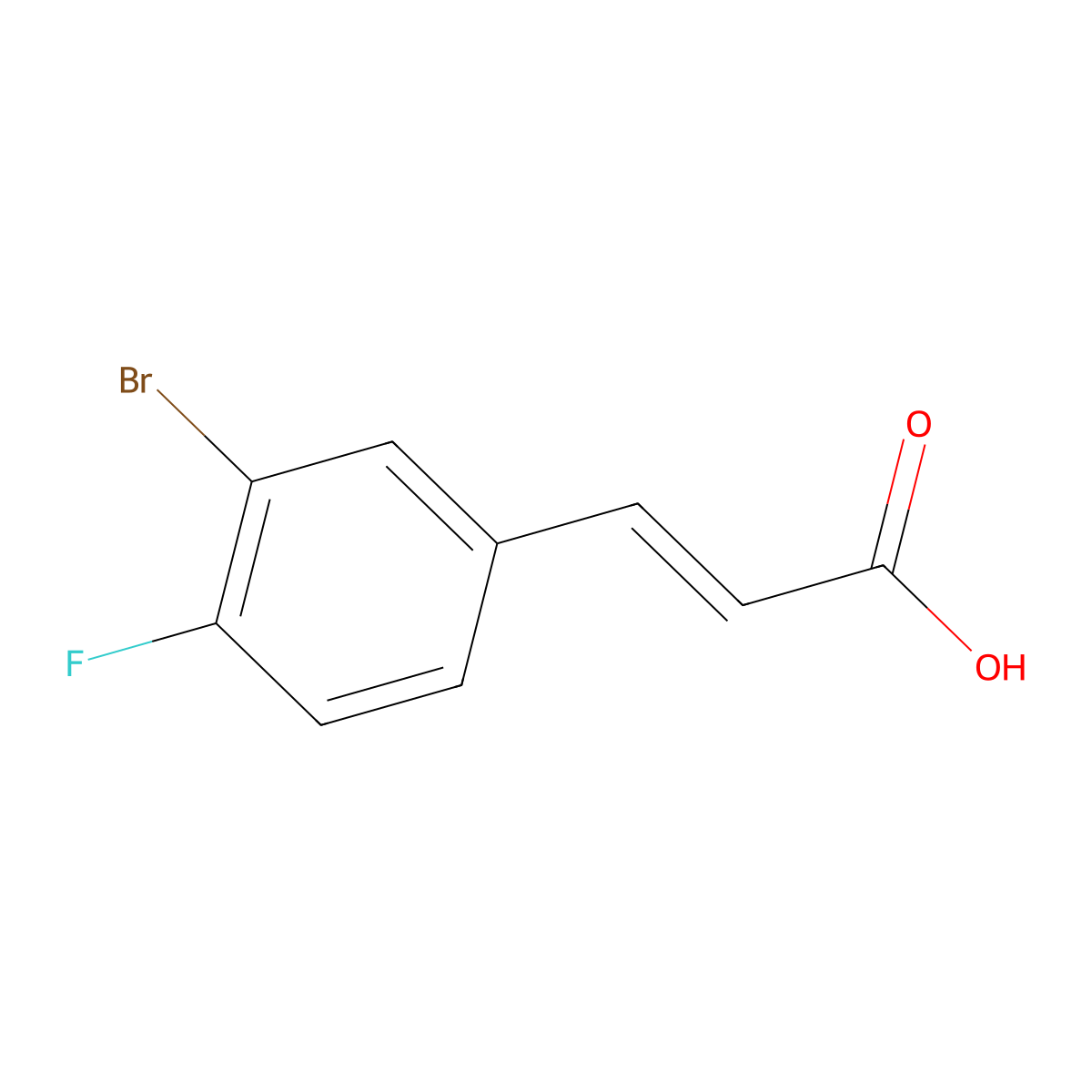 2-Propenoic acid, 3-(3-bromo-4-fluorophenyl)- molecular structure, CAS 370867-85-9