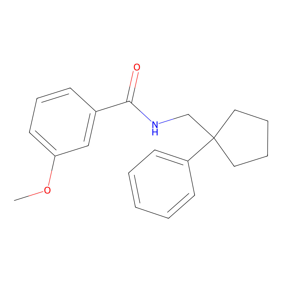 3-methoxy-N-[(1-phenylcyclopentyl)methyl]benzamide molecular structure, CAS 370868-77-2