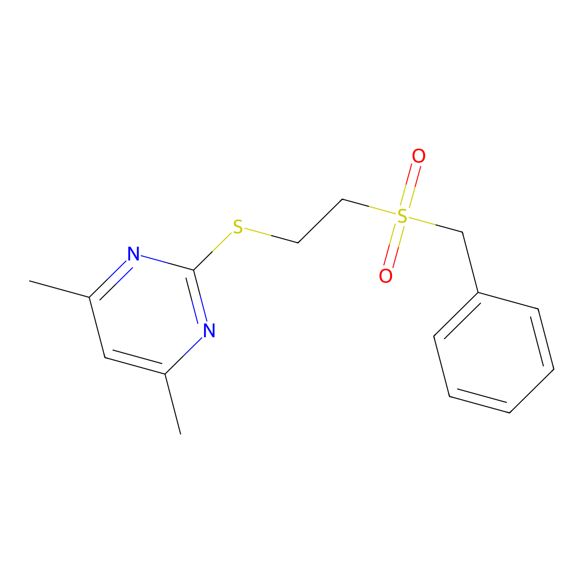 2-{[2-(Benzylsulfonyl)ethyl]sulfanyl}-4,6-dimethylpyrimidine molecular structure, CAS 370869-11-7