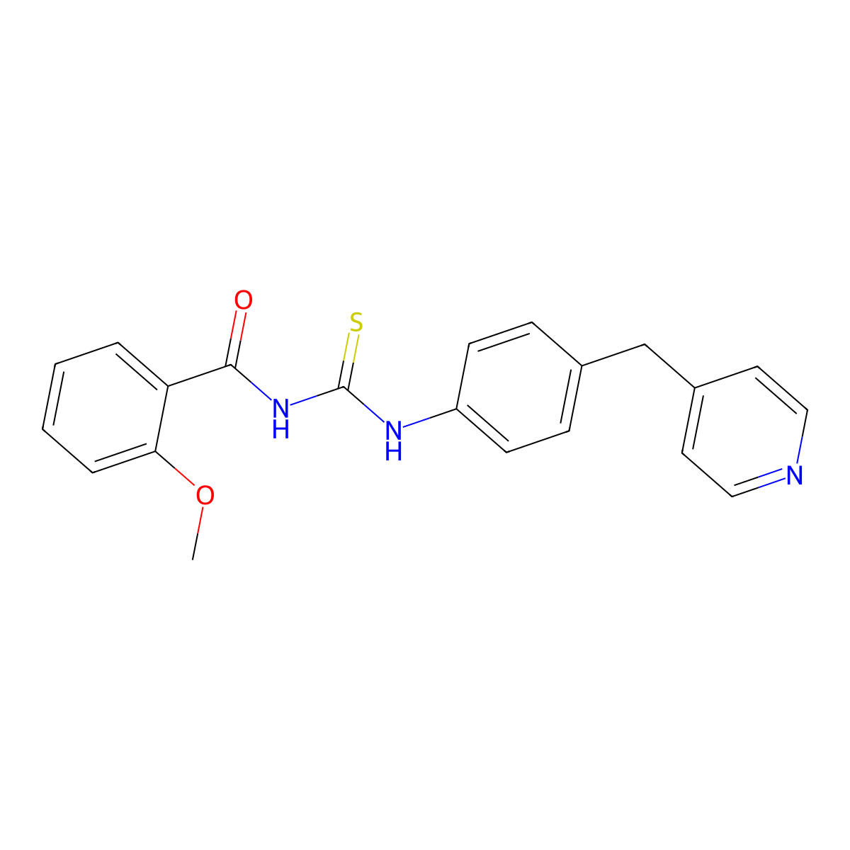 2-methoxy-N-[[4-(pyridin-4-ylmethyl)phenyl]carbamothioyl]benzamide molecular structure, CAS 370869-44-6