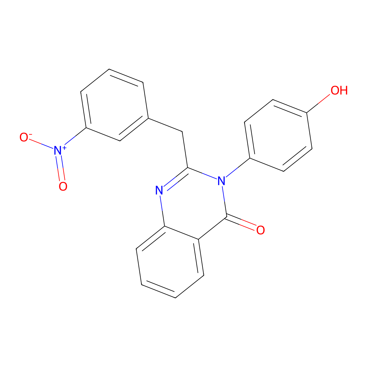 3-(4-Hydroxyphenyl)-2-[(3-nitrophenyl)methyl]quinazolin-4-one molecular structure, CAS 370869-84-4