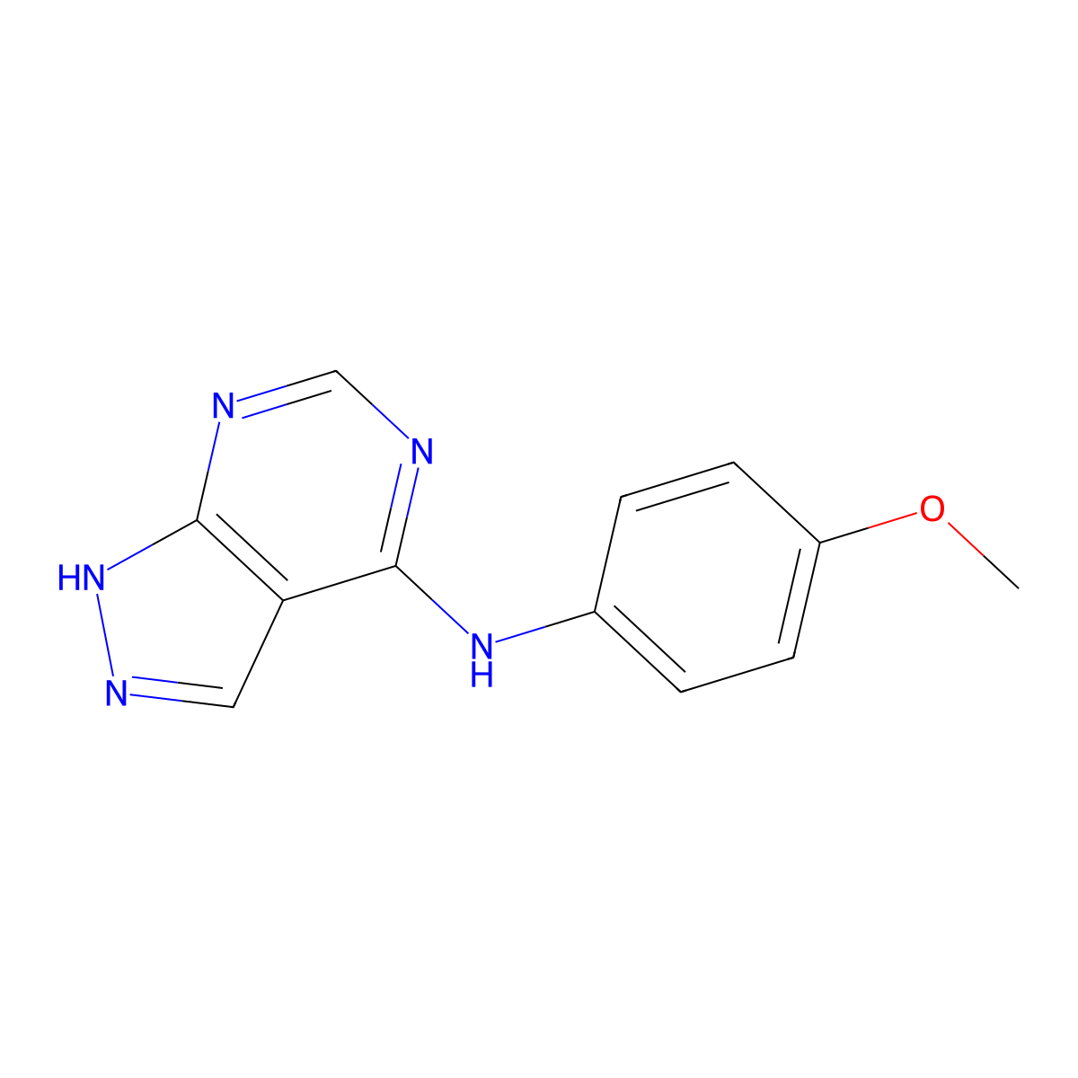N-(4-methoxyphenyl)-1H-pyrazolo[3,4-d]pyrimidin-4-amine molecular structure, CAS 370870-66-9
