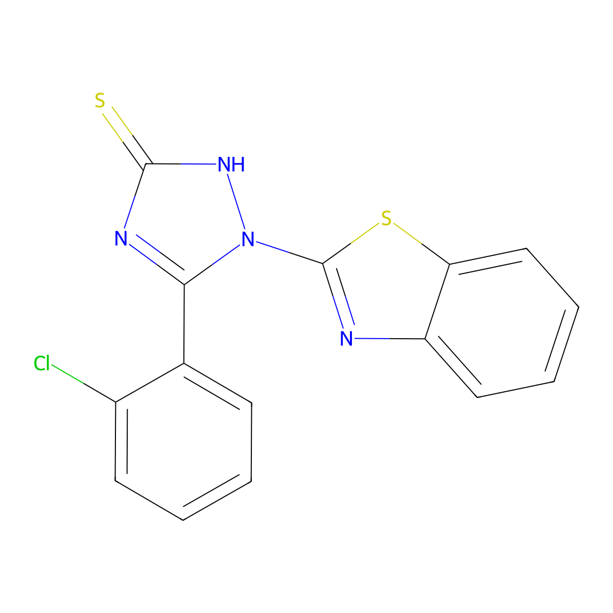 1-(1,3-benzothiazol-2-yl)-5-(2-chlorophenyl)-1H-1,2,4-triazole-3-thiol molecular structure, CAS 370870-77-2