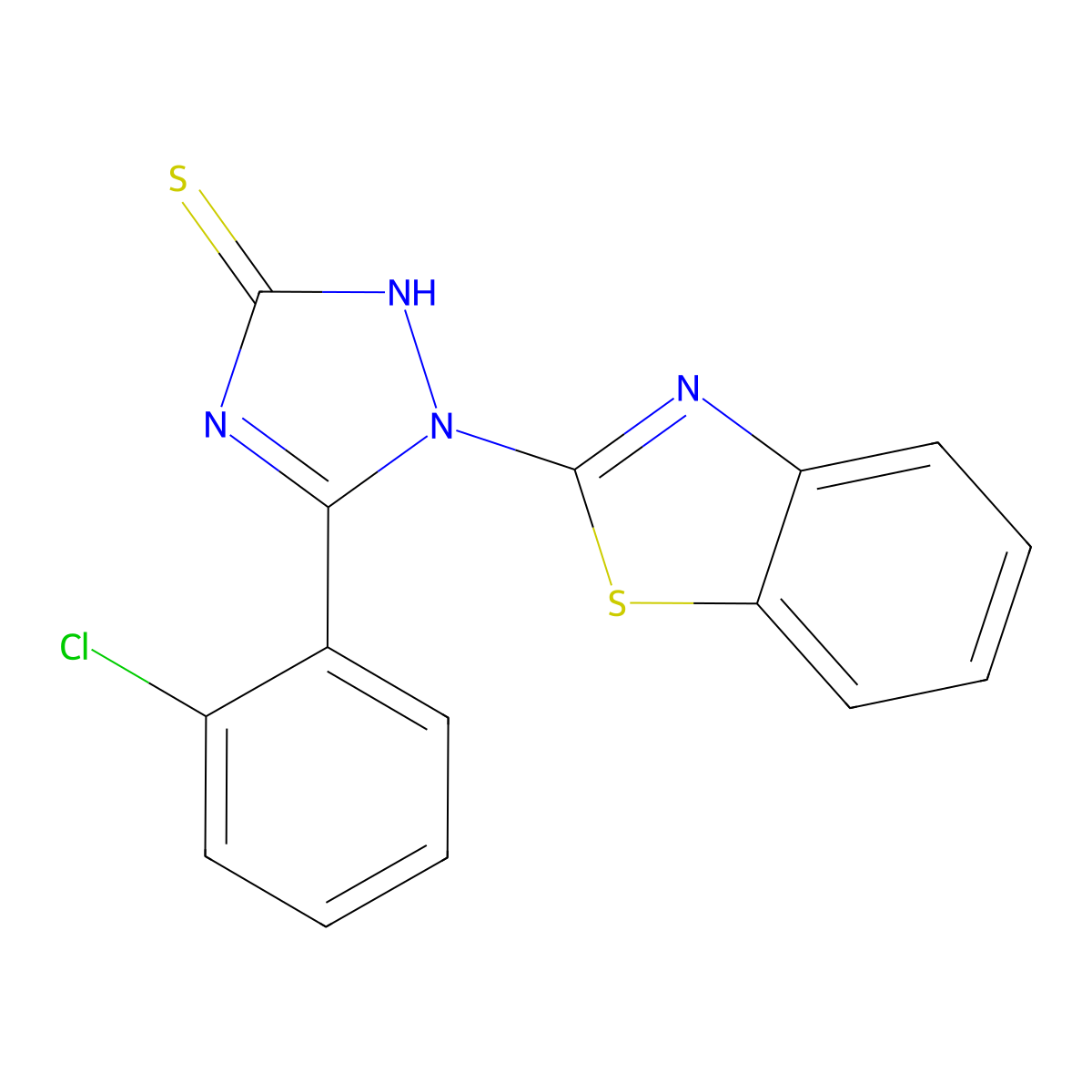 1-(1,3-benzothiazol-2-yl)-5-(2-chlorophenyl)-1H-1,2,4-triazole-3-thiol molecular structure, CAS 370870-77-2