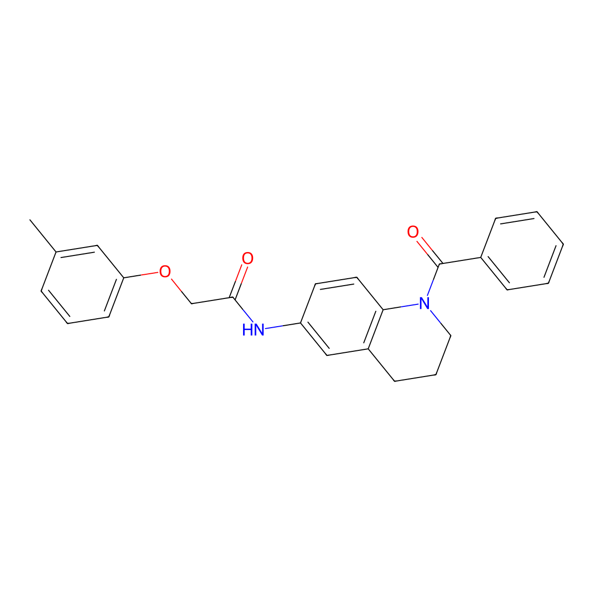 N-(1-benzoyl-1,2,3,4-tetrahydroquinolin-6-yl)-2-(3-methylphenoxy)acetamide molecular structure, CAS 370871-22-0