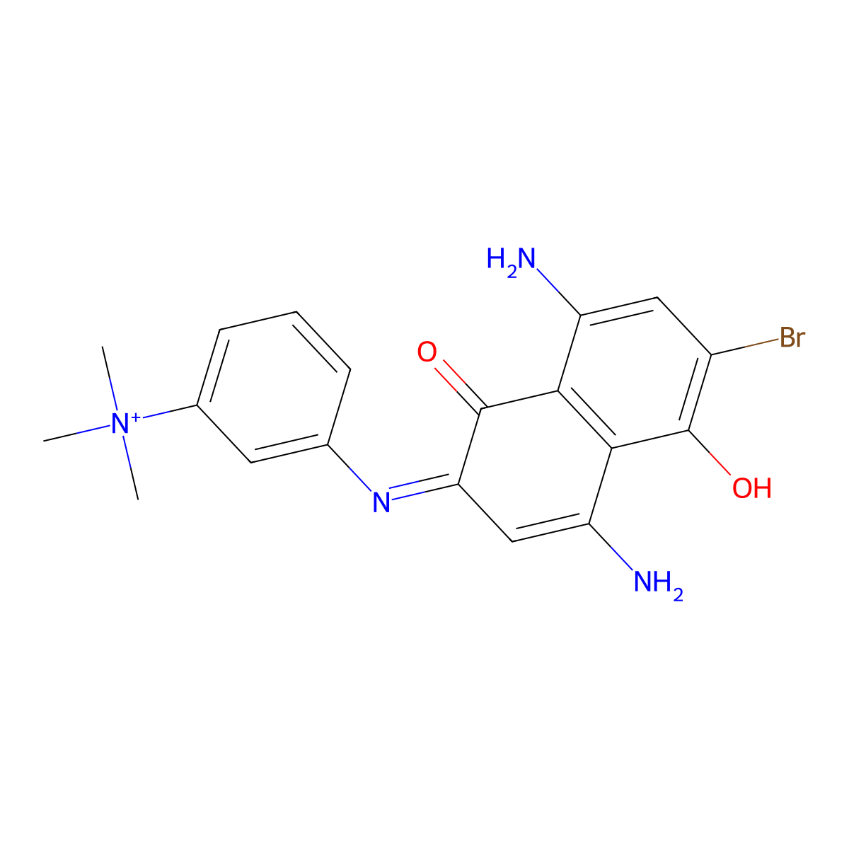 3-[(4-Amino-6-bromo-1-hydroxy-8-imino-5-oxo-5,8-dihydronaphthalen-2-yl)amino]-N,N,N-trimethylanilinium molecular structure, CAS 370871-35-5