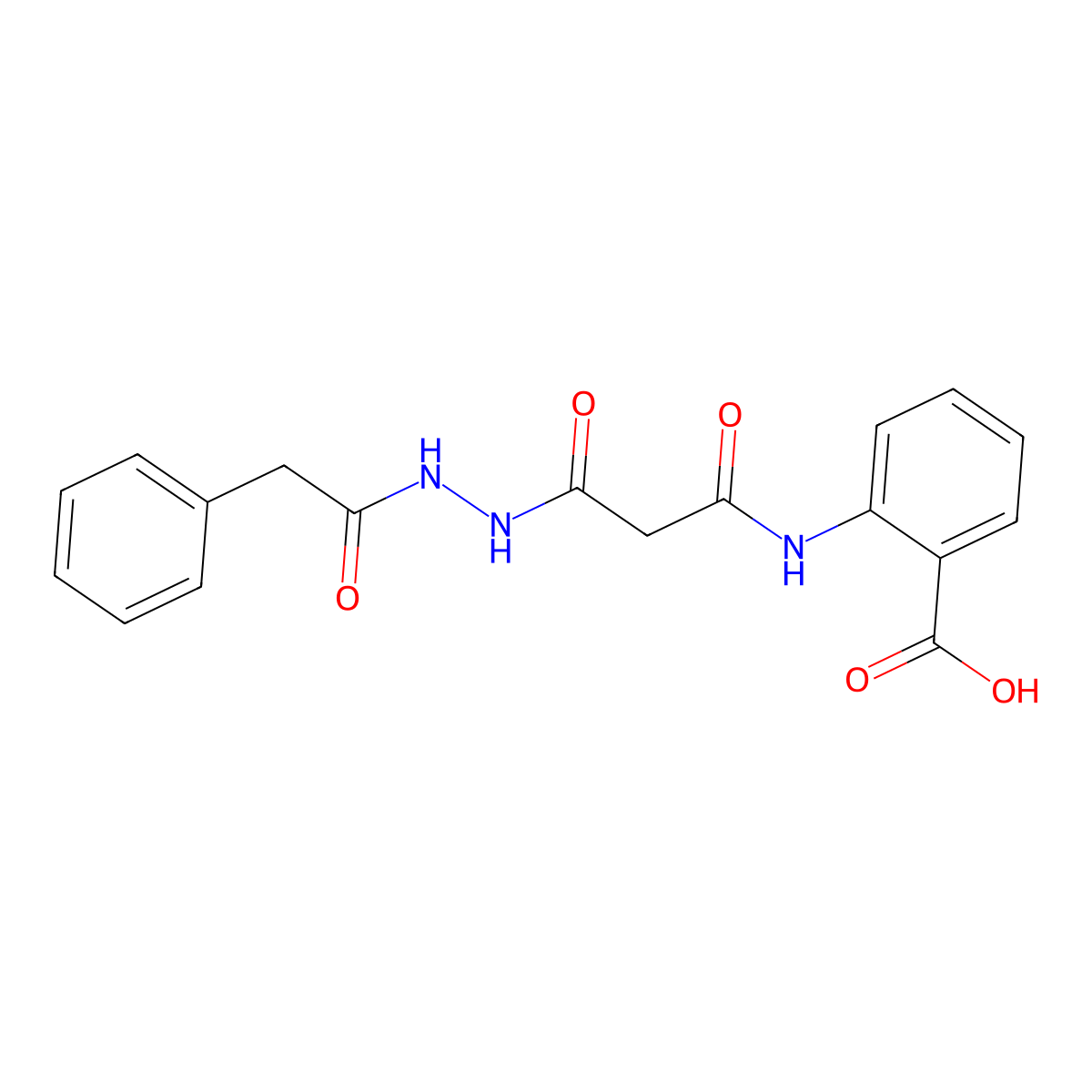 2-({3-Oxo-3-[2-(phenylacetyl)hydrazinyl]propanoyl}amino)benzoic acid molecular structure, CAS 370871-40-2