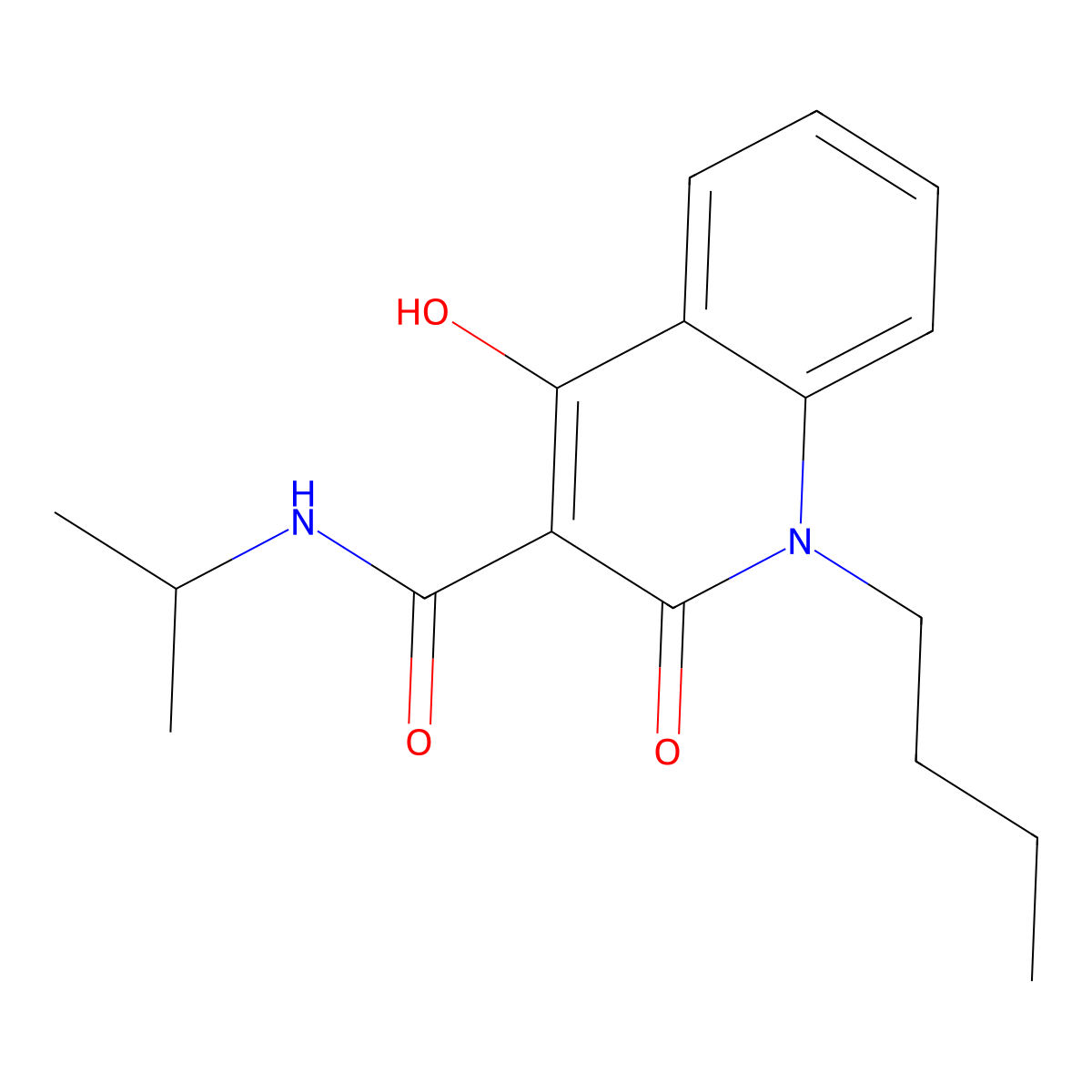 1-butyl-4-hydroxy-2-oxo-N-propan-2-ylquinoline-3-carboxamide molecular structure, CAS 370872-03-0