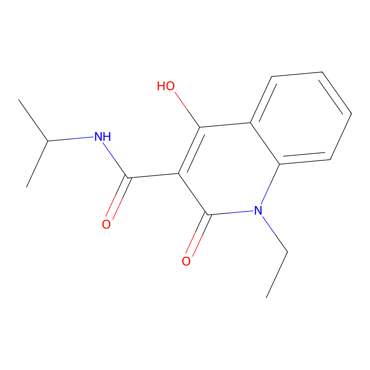 1-ethyl-4-hydroxy-N-isopropyl-2-oxo-1,2-dihydro-3-quinolinecarboxamide molecular structure, CAS 370873-13-5