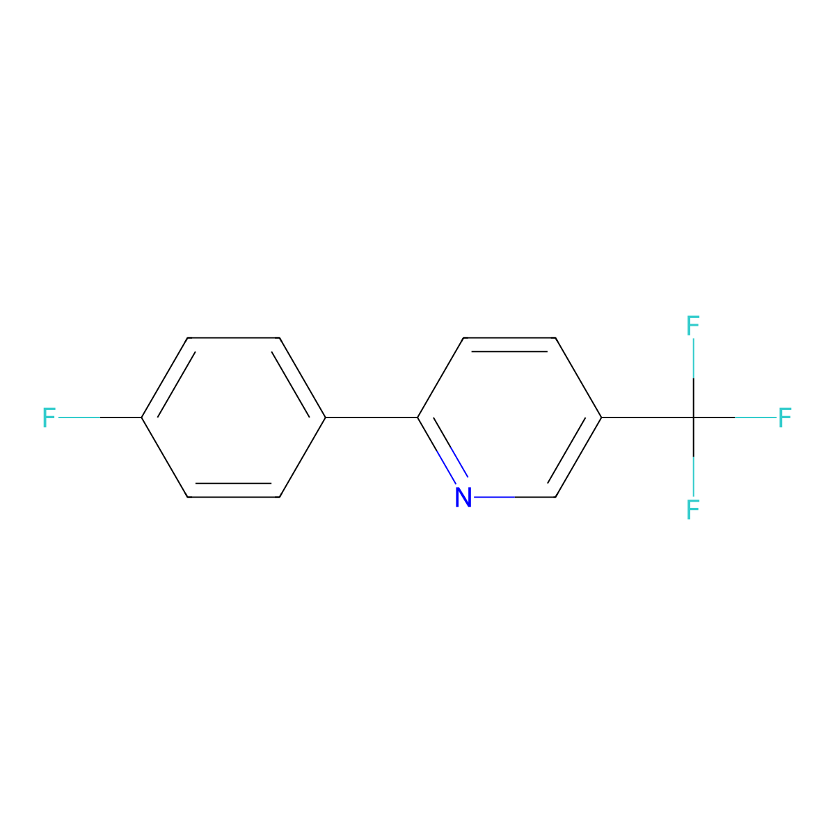 2-(4-Fluorophenyl)-5-(trifluoromethyl)pyridine molecular structure, CAS 370878-58-3
