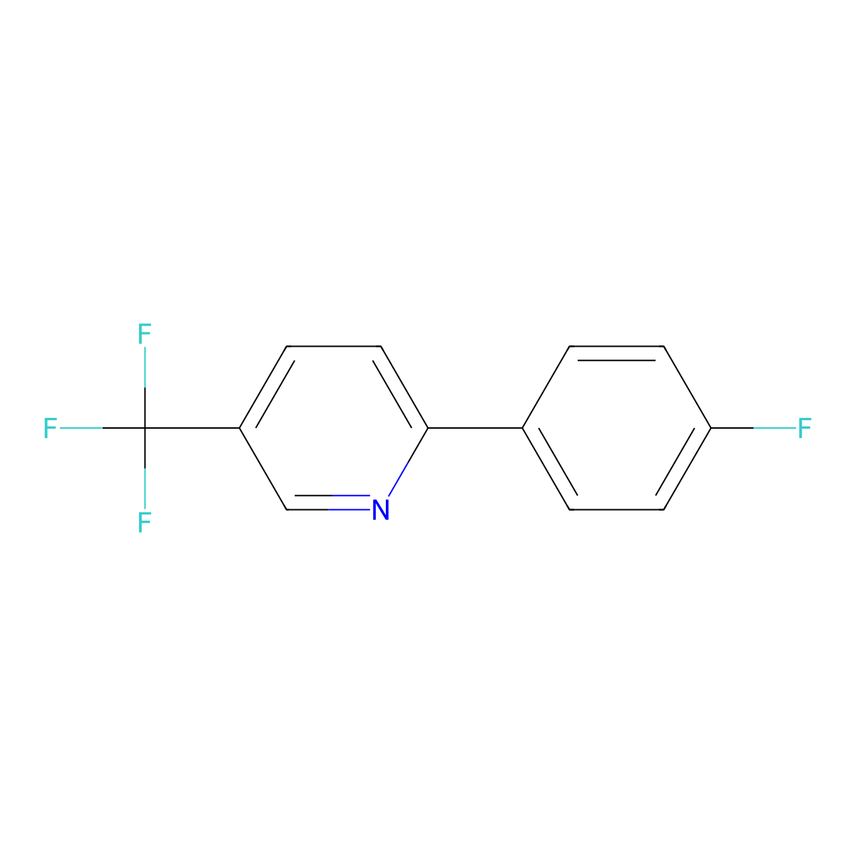 2-(4-Fluorophenyl)-5-(trifluoromethyl)pyridine molecular structure, CAS 370878-58-3