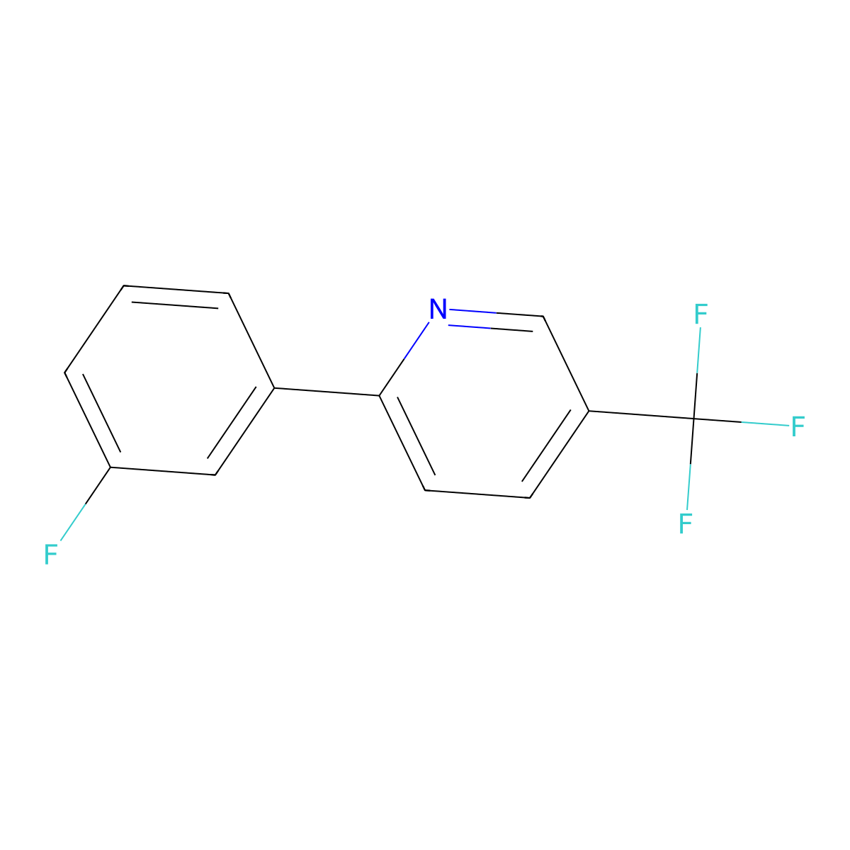 2-(3-Fluorophenyl)-5-(trifluoromethyl)pyridine molecular structure, CAS 370878-60-7