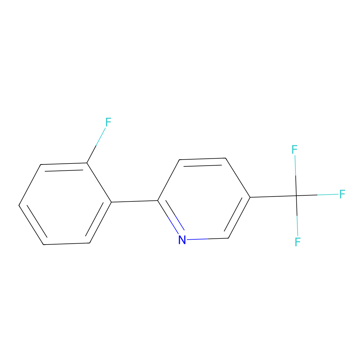2-(2-Fluorophenyl)-5-(trifluoromethyl)pyridine molecular structure, CAS 370878-62-9