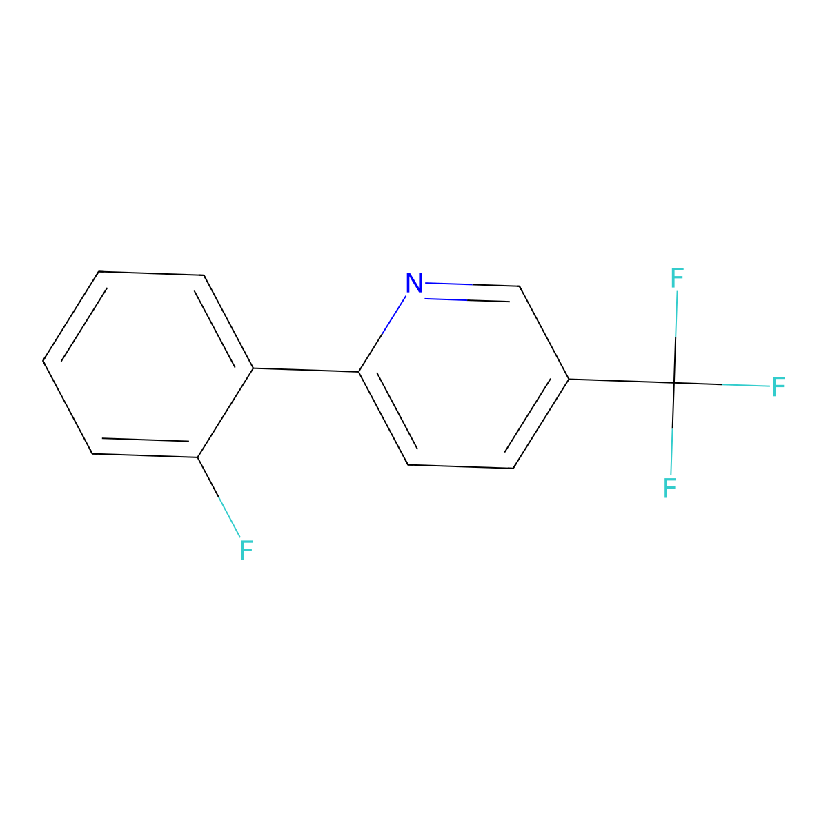 2-(2-Fluorophenyl)-5-(trifluoromethyl)pyridine molecular structure, CAS 370878-62-9