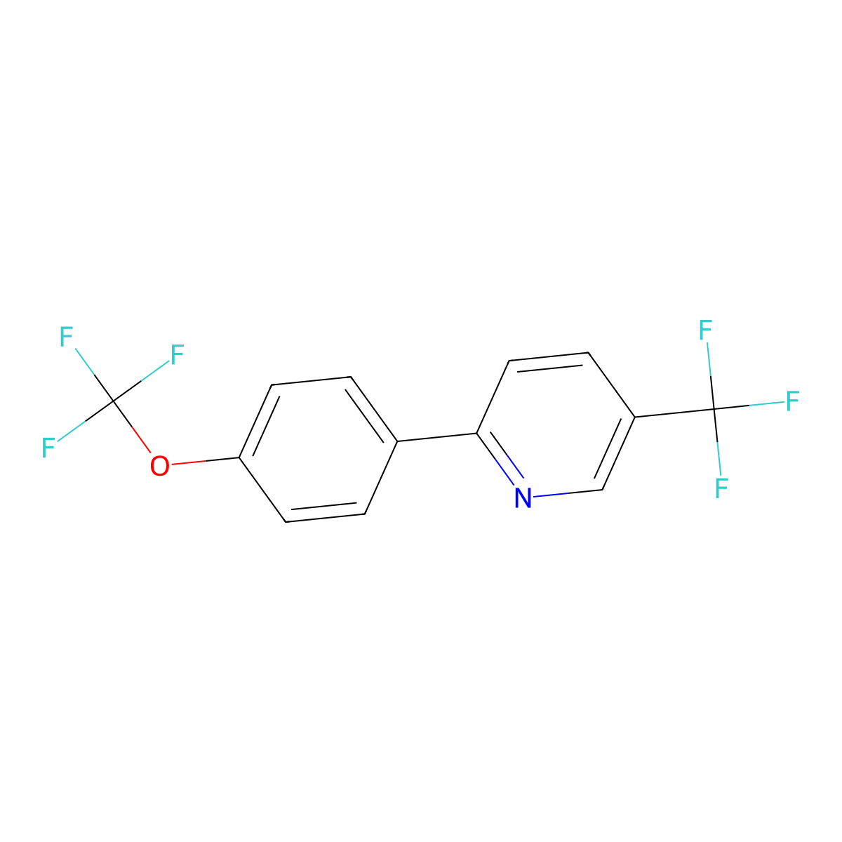 2-(4-(Trifluoromethoxy)phenyl)-5-(trifluoromethyl)pyridine molecular structure, CAS 370878-66-3