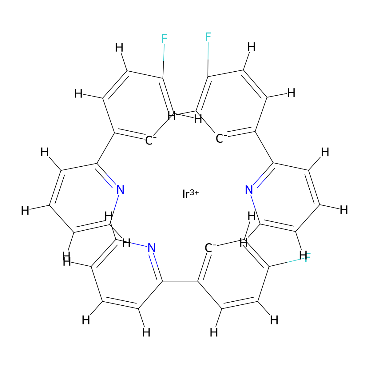 Ir(p-F-ppy)3 , Ir(p-F-ppy)3 molecular structure, CAS 370878-69-6
